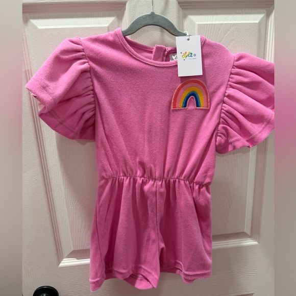 Lola + The Boys Other - Lola + the Boys Pink Rainbow Romper